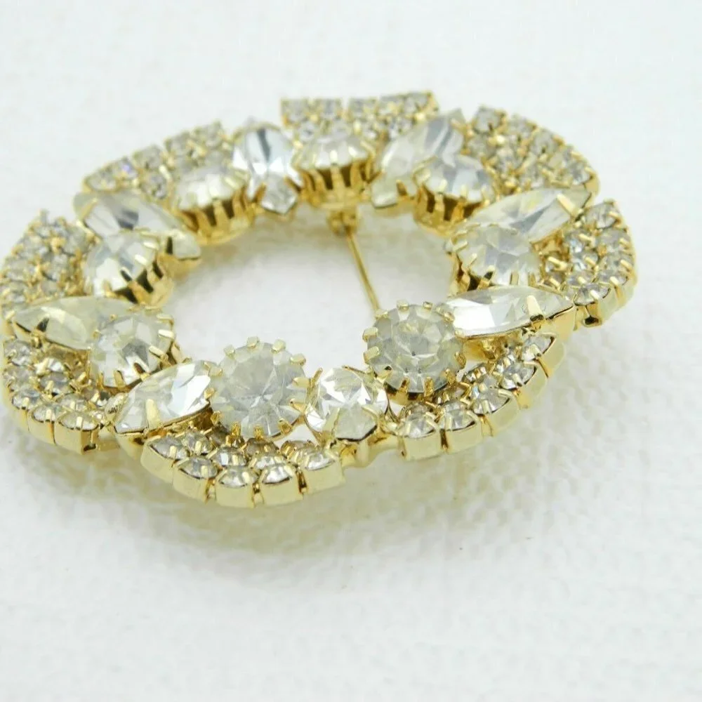 Vintage Large Clear Rhinestone Wedding Bridal